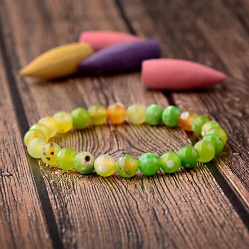 Dropshipping 8mm Natural Tourmaline Stone Beads Bracelet For Women Men Colorful Round Onyx Beaded Simple Bracelet Christmas Gift