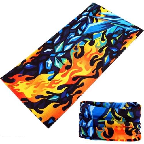 3D Fire Design Head Scarf Luxury Brand Magic Tube Headbands Women Men Cycling Bandana Neck Warmer Headscarf Kerchief Male Buffe