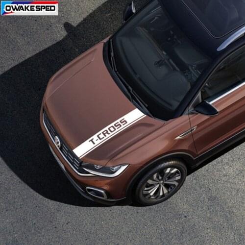 Sport Stripes Car Hood Bonnet Sticker For Volkswagen-VW T-cross R line Auto Engine Cover Decor Vinyl Decals