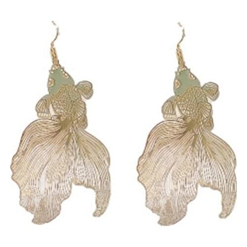 Vintage Goldfish Dangle Earrings Fashion Metal Temperament for Women Lady Jewelry Accessorie Goldfish Dangle Earrings