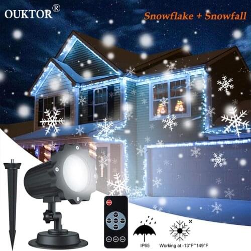 Waterproof Moving Snowflake Laser Projector light Christmas New Year LED Stage Light Outdoor Snow Party Garden Landscape Lamp