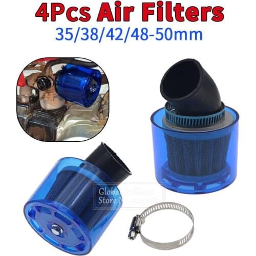 2x 35/38/42/45/48-50/58-60mm Universal Bend Elbow Neck Motorcycle Air Filters Cleaner Fit ATV Pit Dirt Bike Scooter Splash Proof