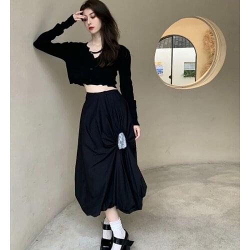 XIKOM 2021 Women High Quality Solid Color V-Neck Short Cardigan Sweater Female Vintage Lantern Long Sleeve Casual Sweater