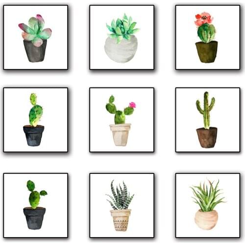 Green Plant Nordic Living Room Decoration Pastoral Dining Room, Painting Bedroom Canvas Painting Wall Pictures for Living Room