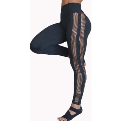Ogilvy Mather 2020 Women Fitness Leggings High Waist Leggins Soild Mesh Patchwork Leggings Gothic Insert Mesh Design Sexy Pants