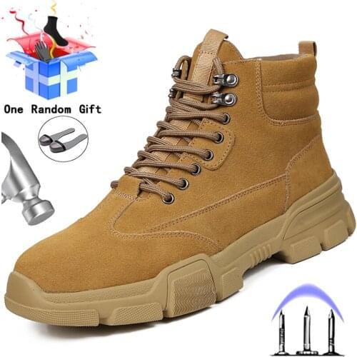 Winter Boots Safety Shoes Men Anti-puncture Work Shoes For Martin Boots Indestructible Industrial Shoes Work Boots Winter Shoes