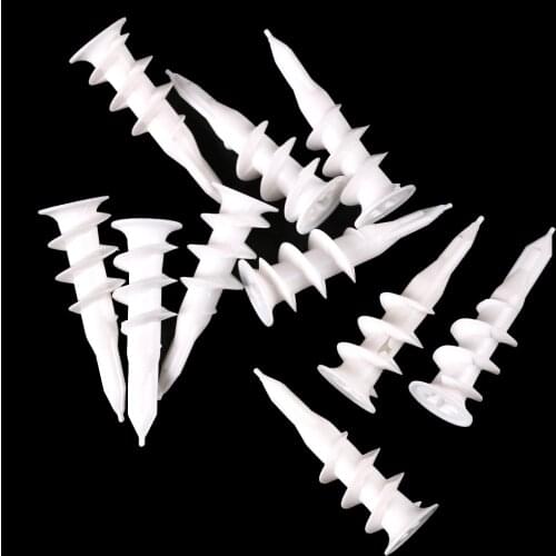 Wholesale 10Pcs White Plastic Self Drilling Threaded Drywall Plastic Anchors for M4-M5 Screws