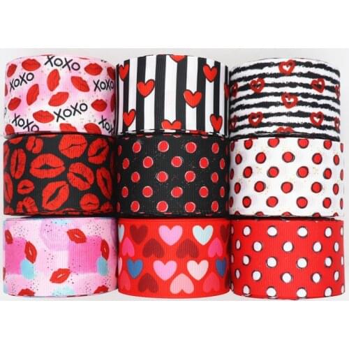 10 Yards 1.5" 38MM Grosgrain Ribbon Love Valentines Day Printed Ribbon For Hair Bows DIY Crafts Handmade Accessories M20021205