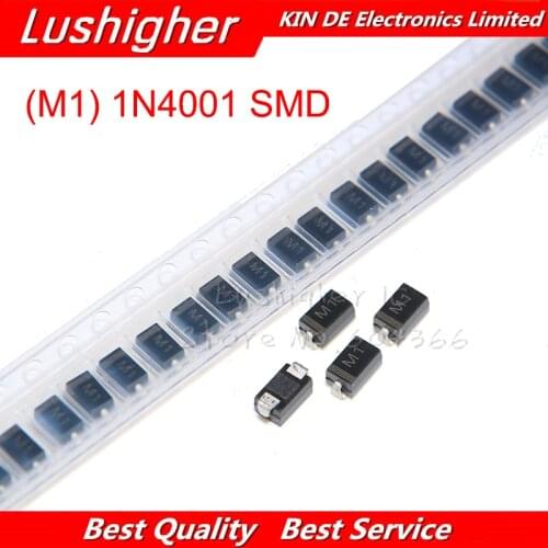 100pcs 1N4001 M1 IN4001 SMA 1A 50V SMD Schottky Rectifier Diode