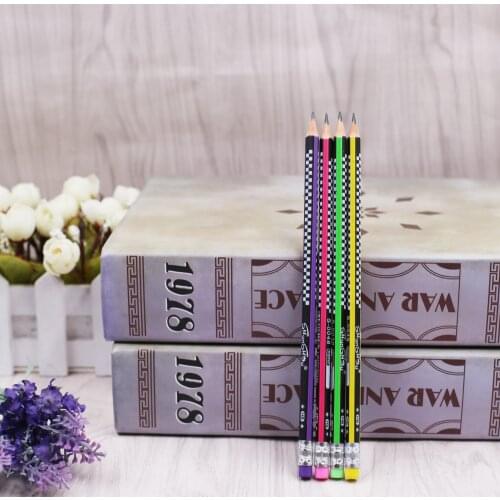 12 pcs/lot HB Good Quality Drawing Mosaic Traditional Pencil Stationery For Office and School Supplies With Earser