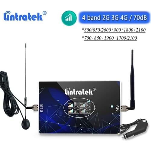 4 Band Car Use Signal Amplifier GSM 2G 3G 4G B12 700 800 850 900 1700 1800 1900 2100 2600 AGC Cellular Cellphone Booster 5V kit