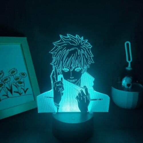 Jujutsu Kaisen Anime Figure Gojo Satoru 3D LED Lamps RGB Neon USB Night Lights Bedroom Table Desk Decoration Manga Birthday Gift