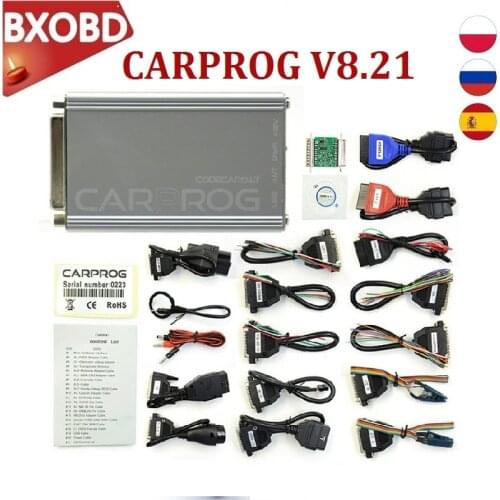 ONLINE CARPROG 8.21 Full Adapters CarProg V10.93/V8.21 OBD2 Repair Car Prog Programmer Full Car Prog V10.93 ECU Programmer