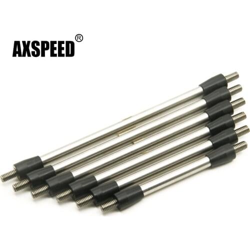 AXSPEED 6Pcs/Set Metal Aluminum Metal Link Rod Set for Axial SCX10 II 90046 90047 1/10 RC Crawler Car Upgrade Parts