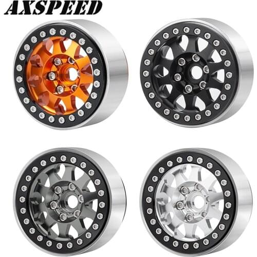 AXSPEED 1.9 inch Alloy Metal Beadlock Wheel Rim For SCX10 90046 1/10 Scale Rock Crawler