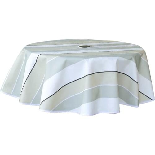 59 Inch Round Outdoor Tablecloth Summer Waterproof Spillproof Anti-Stain,Table Cover with Zipper Umbrella Hole for Patio