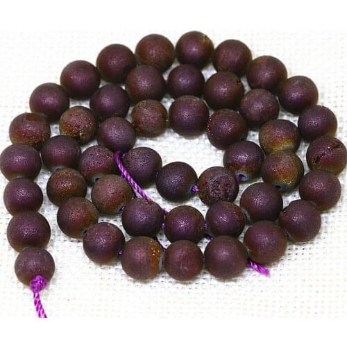 Natural red electroplate drusy smile onyx agat crystal round loose beads fashion elegant jewelry pick size 6-14mm 15inchB1636