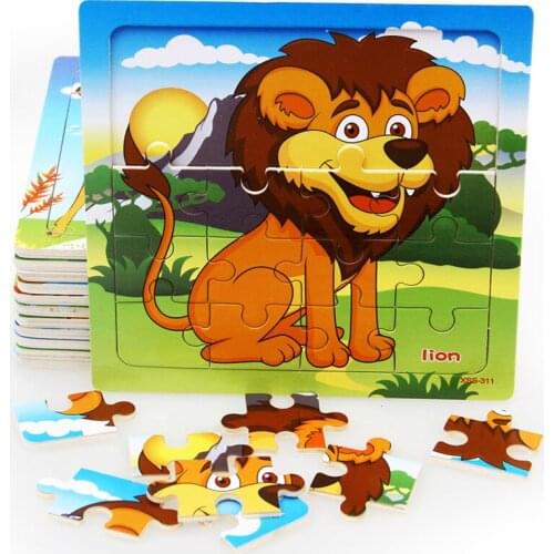Montessori Materials Educational Wooden Toys for Children Early Learning Preschool Teaching Kids Intelligence Cartoon Puzzles