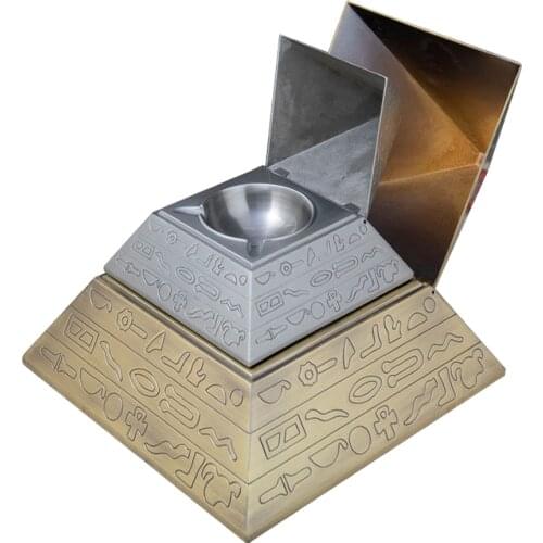 Metal Ashtrays Holder Cigar Ashtray Egyptian Pyramids Ash Tray Gift for Boyfriend Crafts Smoking Desk Accessories Home Decor