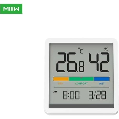 Miiiw Jingxiang Thermohygrometer Timer Clock White 5 kinds of Information Display Multi-angle High-definition Screen