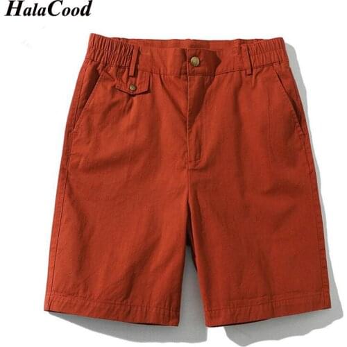 HALACOOD Brand Hot New Summer Cotton Solid Shorts Men High Quality Casual Business Social Elastic Waist Men Shorts Beach Shorts