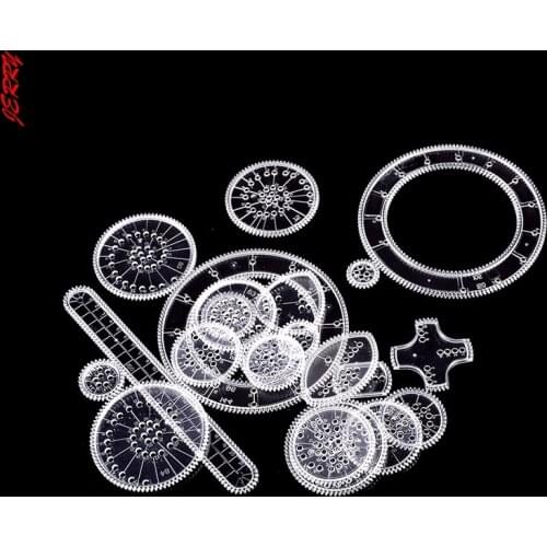 New 22 Pieces/set Of Rotating Drawing Toy Set Interlocking Gear Wheel Painting Ruler Childrens Creative Educational Toys