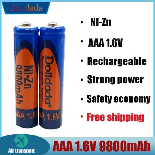 New Ni-Zn AAA rechargeable battery 1.6 V 9800mah charge more stable, life is 5 times of 1.5 V series battery,can be recycled