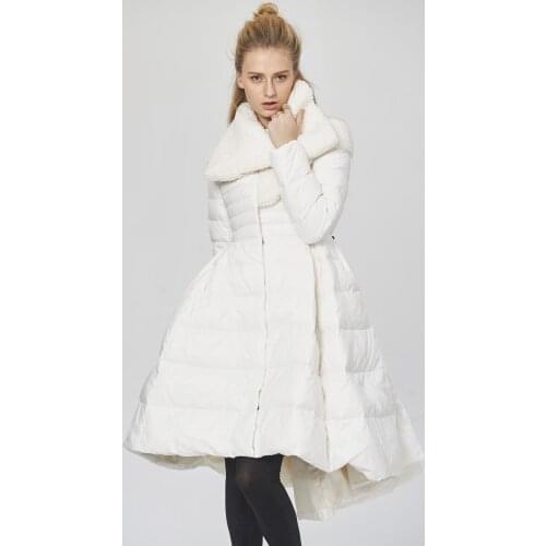 Parka Quality High Warm Winter Coat Womens White Duck Down Jacket Women Asymmetric Skirt Down Coats Abrigo Mujer WXF160 s