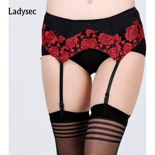 Sexy Garter Belts Embroidery Garter Belts for stocking Pink Red Garter Women Floral Lingerie Underware Suspender Belts GO0001
