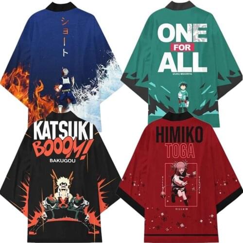 My Hero Academia Cloak Midoriya Izuku Bakugou Katsuki Deku Todoroki Shouto Uniform Cosplay Anime Kimono Haori Shirt Unisex