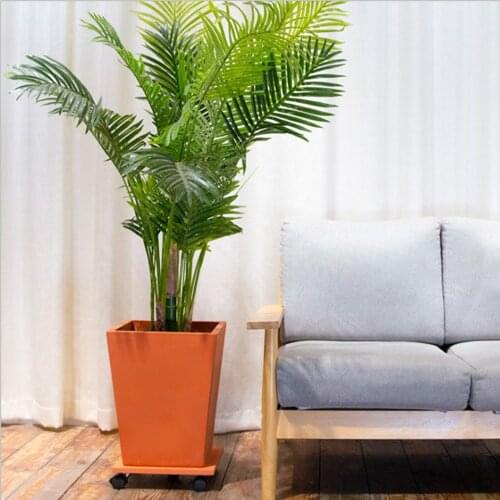 Flower Pot Tray Borderless Design Removable Universal Wheel Aluminum-plastic Square Plastic Movable Pulley Flowerpot Holder