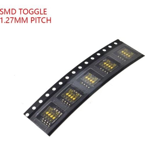5PCS Gold Plated SMD SMT 4P 4-BIT TOGGLE switch doule Row 4PIN PITCH 1.27MM 4 PIN Slide Switches 4 Position 8 PIN 4-way