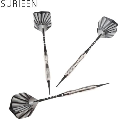 Professional 3 Pcs 18g Soft Needle Tip Darts Plastic Soft Point Dart Set - 16g Steel Barrel & Aluminium Shaft & Nice Dart Flight