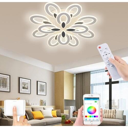 Nordic living room LED light intelligent remote control dimming lighting bedroom ceiling lamp villa dining room lighting fixture