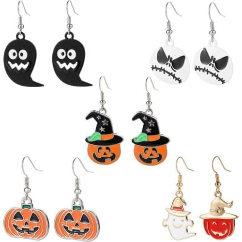 Halloween Decoration Pumpkin Earrings Scary Halloween Party Decoration For Home Horror Halloween Party Props Supplies Decor 2021