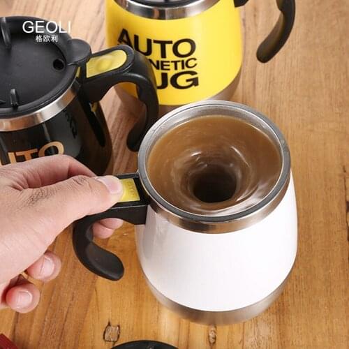 Stainless Steel Vacuum Automatic Mixing Cup Heat Insulation Anti Scald Anti Fall Magnetic Stirring Cup Battery Usb Charging