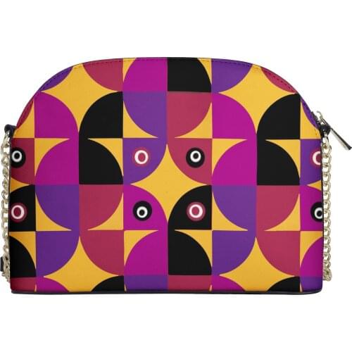 Golden Chain Design Sublimation Print Traditional African Tribal Stripes Image Vintage Ladies Shoulder Crossbody Pure Bags