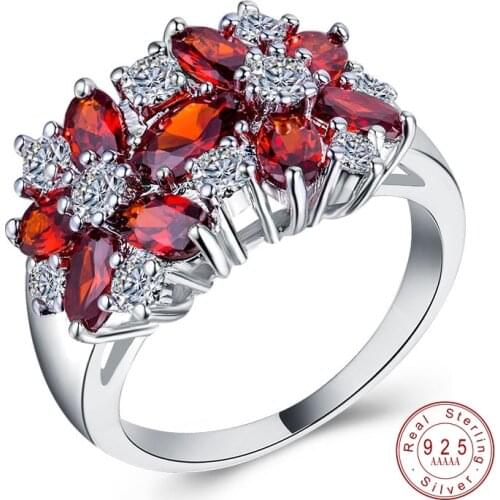 Pure Silver Color Sparkling Rings for Women Girls Brilliant CZ Crystal Wedding Engagement Jewelry Summer Sale 2019 New