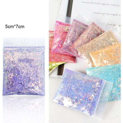 10g Chameleon Nail Sparkly Sequins Mix Size Flakes For Chunky Glitter Mermaid Hexagon Nail Art Decorations Gel Acrylic Manicure