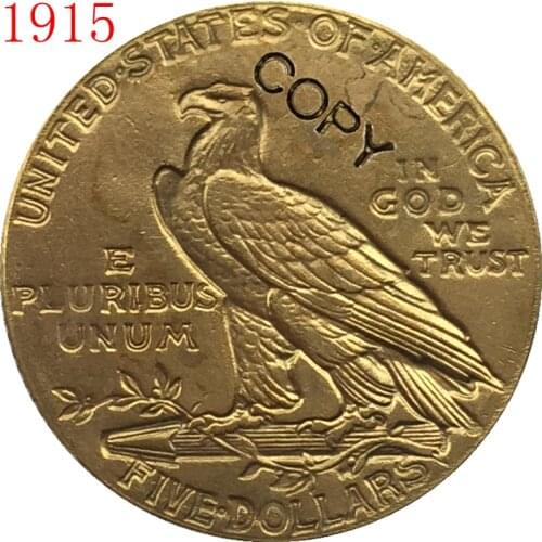 24-K gold plated 1929 $5 GOLD Indian Half Eagle Coin Copy