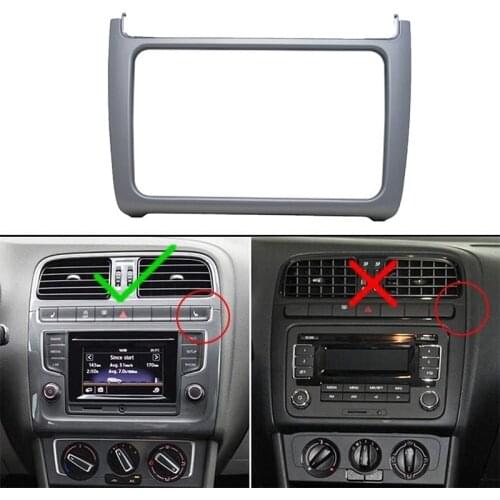 2Din Car Stereo Radio DVD CD Fascia Panel Frame Dash Mount Kit for VW Volkswagen-Polo 2014-2015 Accessories