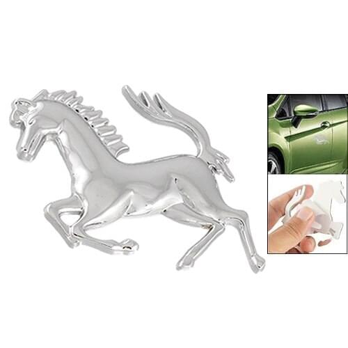 Hot Silver Tone Horse Logo Emblem Badge 3D Sticker for Car