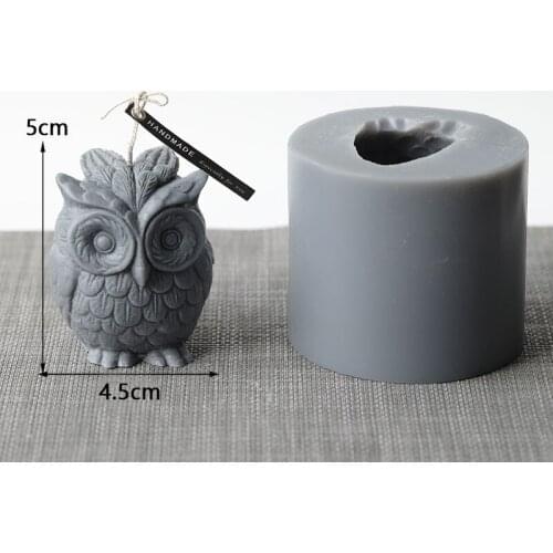 3D Silicone Owl Candle Mold DIY Handmade Resin Mold for Plaster Soy Aroma Wax Soap Mould Silicone Molds for Candle Making Moulds