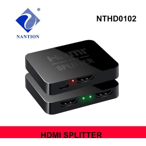4K HDMI-compatible Splitter Full HD 1080p HDMI-compatible Switch 1X2 Splitter 1 in 2 Out Amplifier Dual Display For HDTV DVD