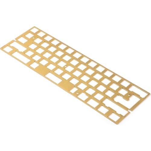 60% ANSI ISO 61 Layout Universal Brass Plate CNC PVD Sand Blast Brush Finish Plate For GH60 Mechanical Keyboard WKL