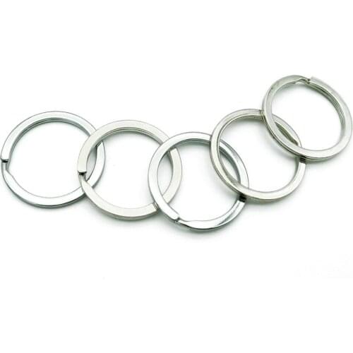 60Pcs Metal Flat Split Key Nickel plated Chains Rings for Home Car Keys Attachments (Three Sizes)