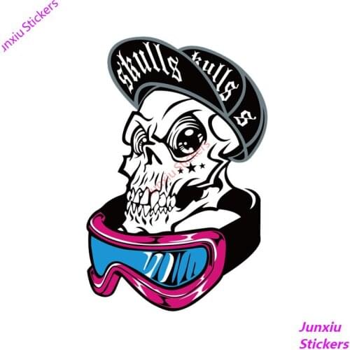 Skull Hip Hop Trend Car Sticker Funny Window Bumper Motorcycle Laptop Trunk Decal Reflective Decoration Accessories KK 15*10cm