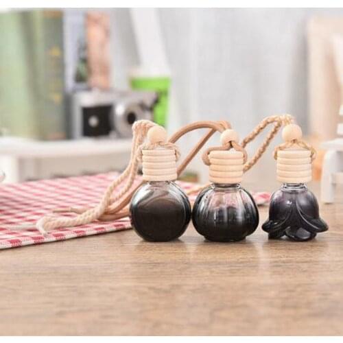 Car Perfume Bottle Container Air Freshener Perfume Bottle Essential Oil Pendant Bottle Pumpkin Ball Flower Shaped Decoration
