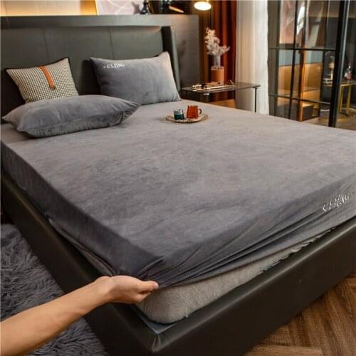 Velvet Bedspread on the bed winter bed covers bed Linen for home elastic fitted sheet mattress Protector bedspreads bed sheet