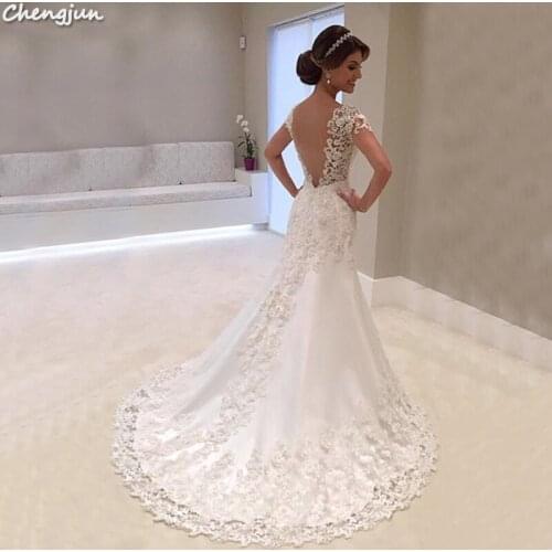 Chengjun Fitting Open Back Court White Bride Wedding Dresses Shops
